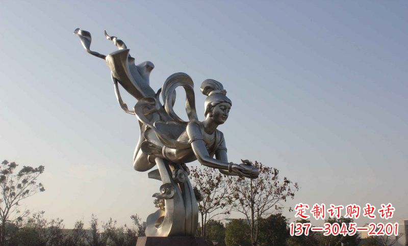 福建不锈钢蟠桃仙女雕塑美丽的传说