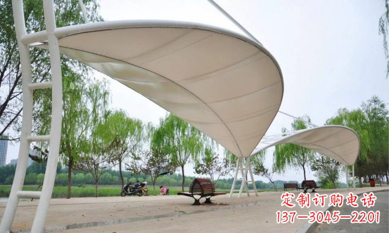福建不锈钢广场树叶形遮阳棚雕塑