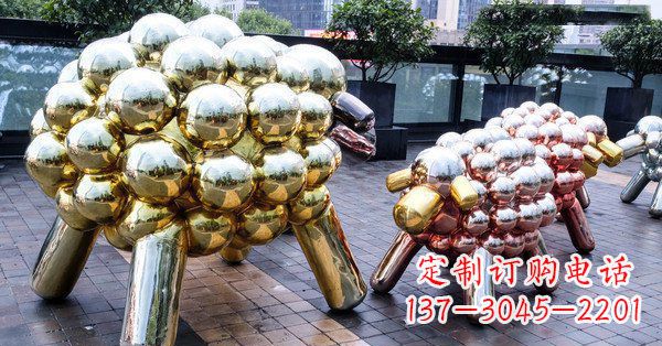 福建不锈钢动物雕塑肖恩的小羊