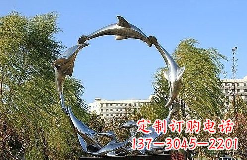福建不锈钢海豚雕塑美的化身