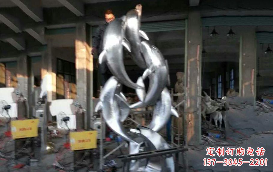 福建不锈钢海豚雕塑漂亮的海洋艺术品