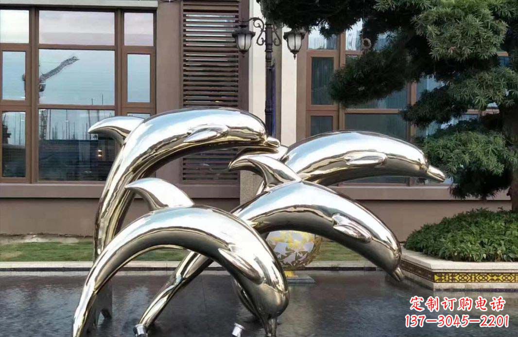 福建不锈钢海豚跳跃雕塑精美绝伦