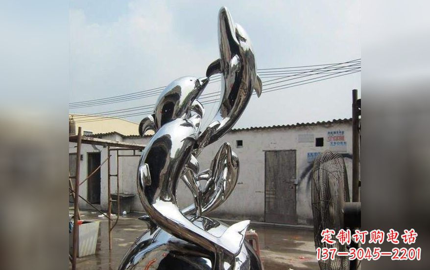 福建海豚之美——不锈钢海豚雕塑