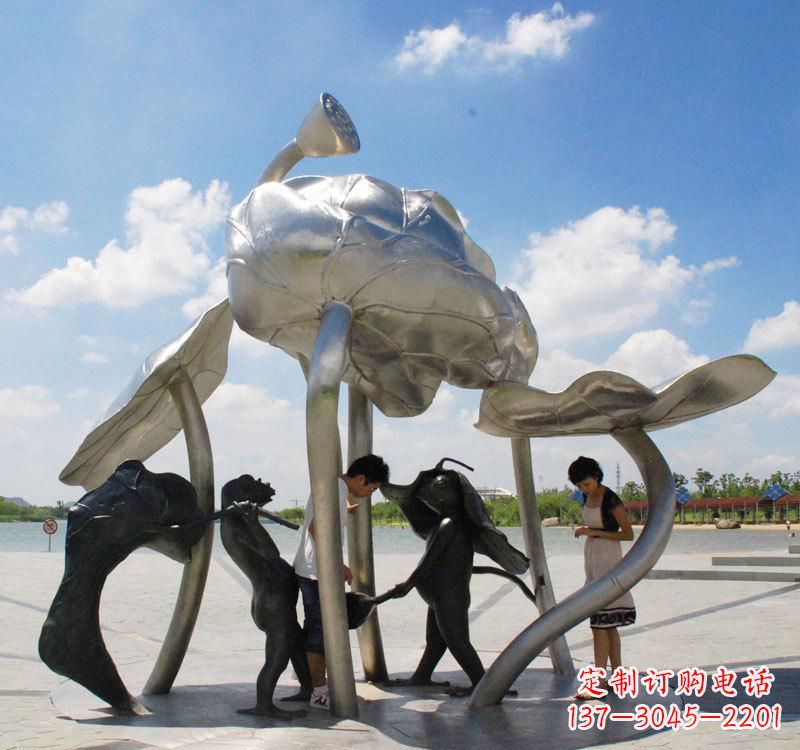 福建荷花之美——不锈钢荷花广场雕塑
