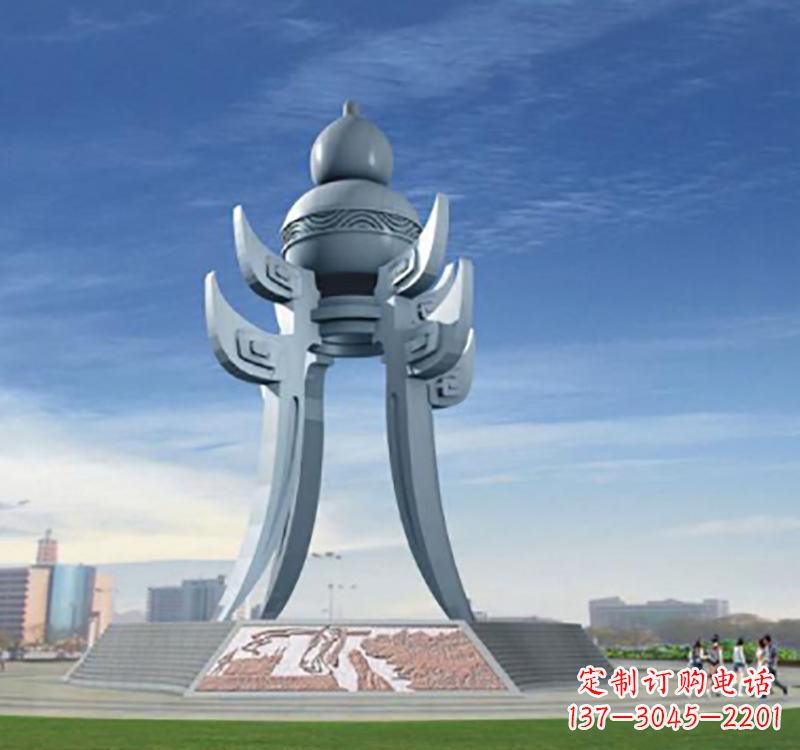 福建不锈钢葫芦鼎雕塑