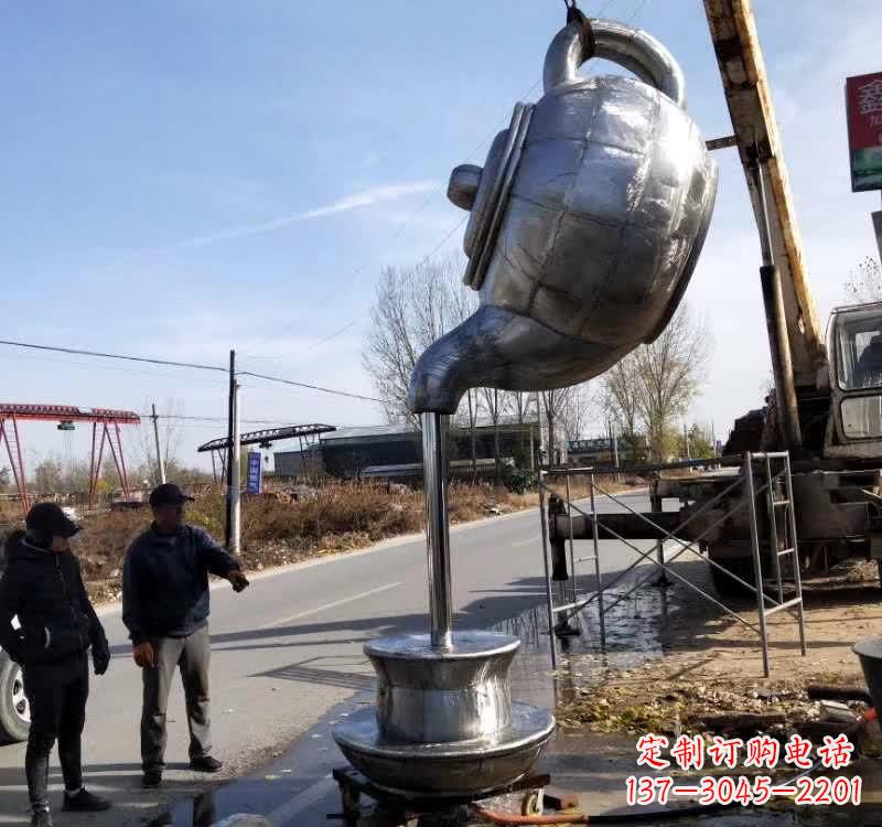 福建不锈钢户外茶壶雕塑