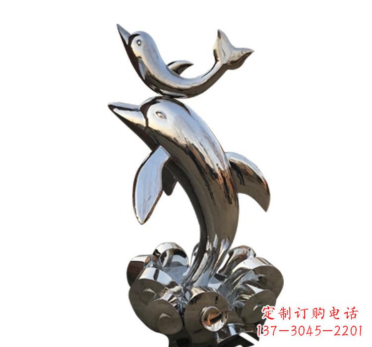 福建不锈钢户外动物海豚雕塑