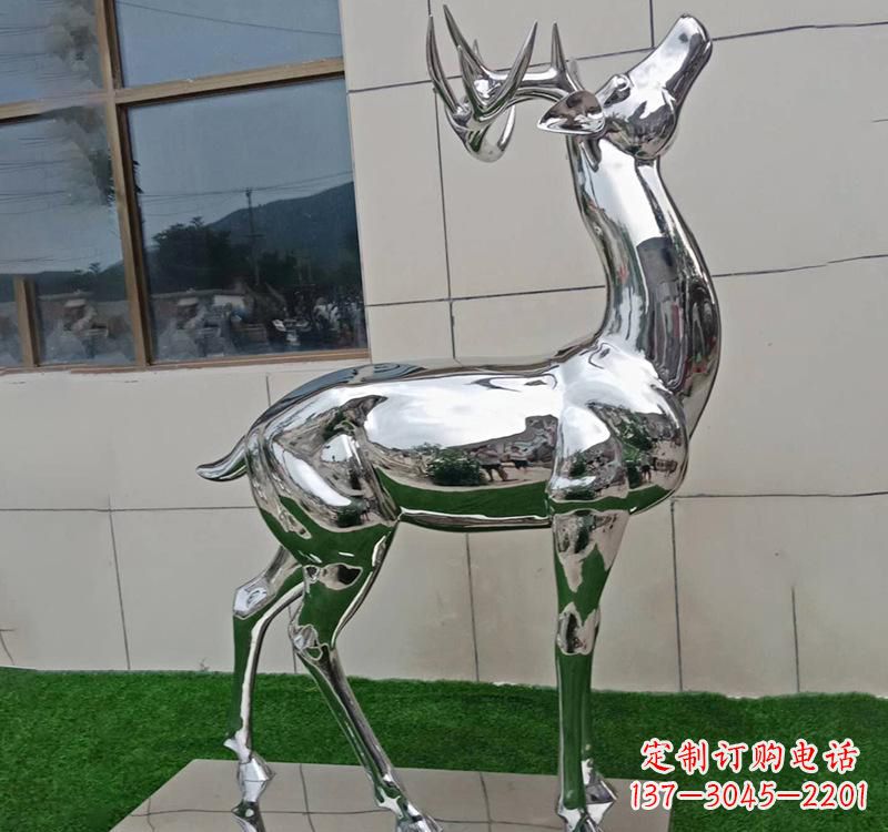 福建不锈钢户外动物鹿雕塑