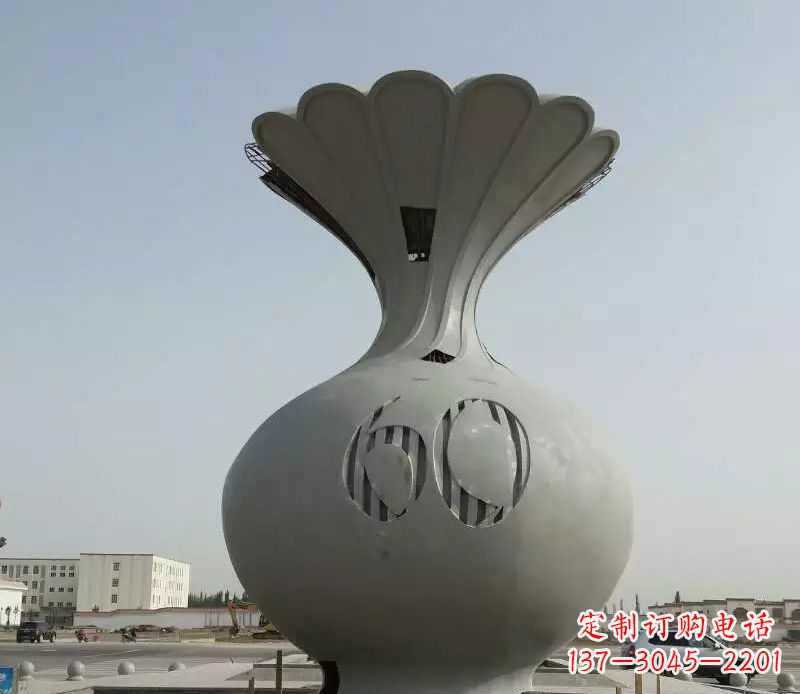 福建精美不锈钢花篮雕塑