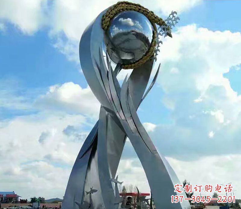 福建不锈钢环球和平鸽雕塑