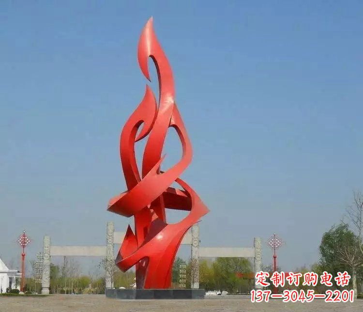 福建火苗雕塑点缀城市景观