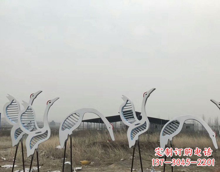 福建不锈钢剪影仙鹤雕塑