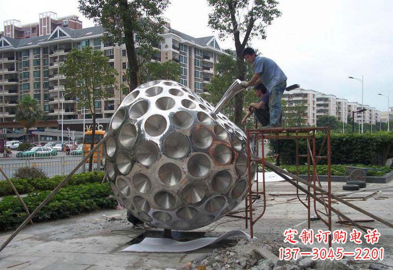 福建不锈钢苹果雕塑