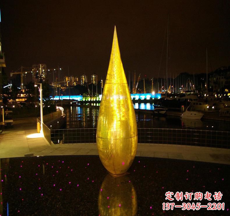 福建不锈钢景观水滴雕塑