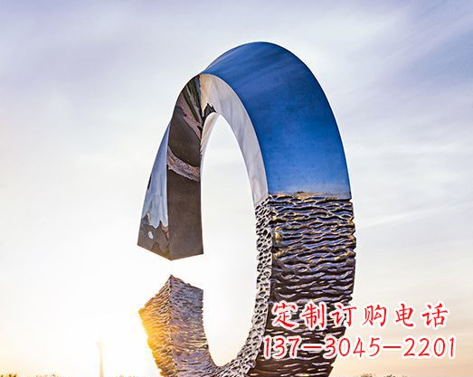 福建不锈钢景观圆环雕塑环绕自然之美