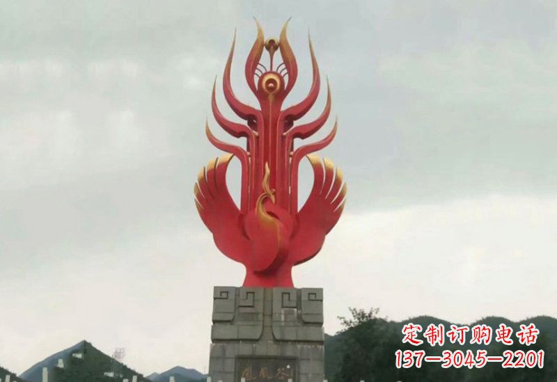 福建不锈钢景区抽象凤凰雕塑