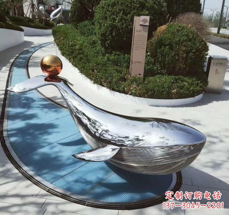 福建不锈钢镜面动物海豚雕塑