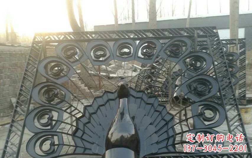 福建不锈钢孔雀开屏景观雕塑