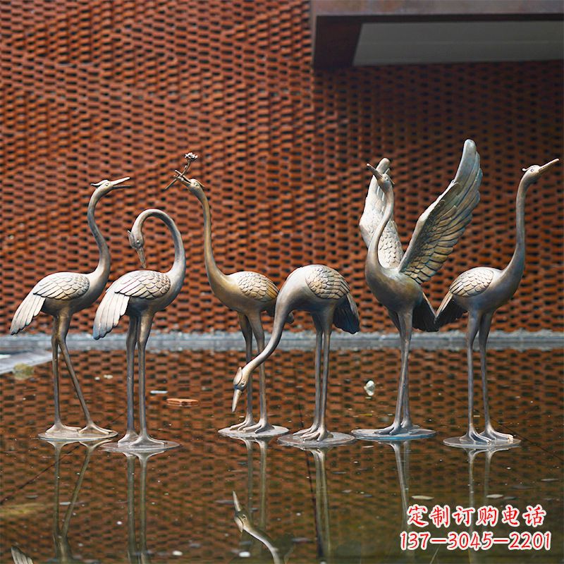 福建不锈钢镂空动物鹤雕塑
