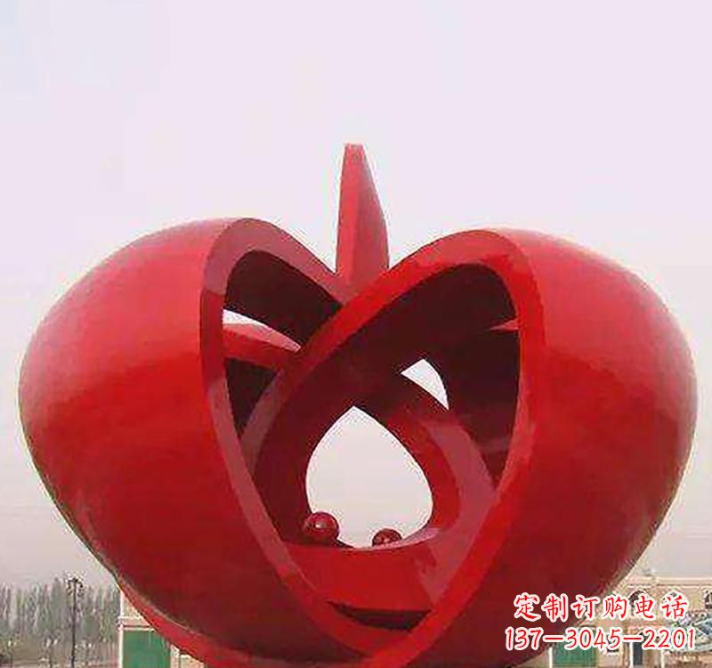 福建不锈钢镂空苹果雕塑精致美观的艺术品