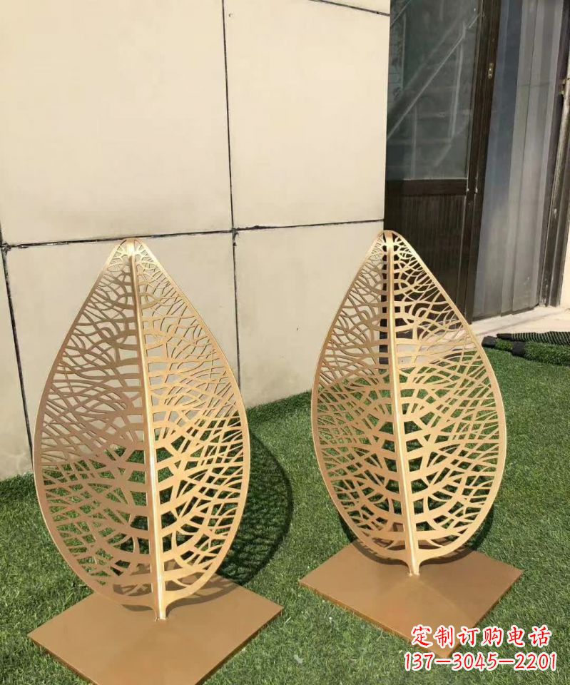 福建不锈钢树叶雕塑,精致典雅