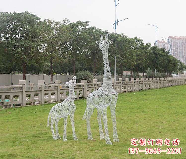 福建不锈钢镂空长颈鹿雕塑112