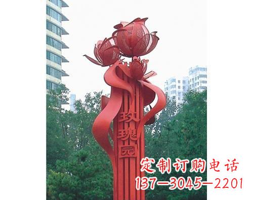 福建不锈钢玫瑰雕塑精美艺术之美