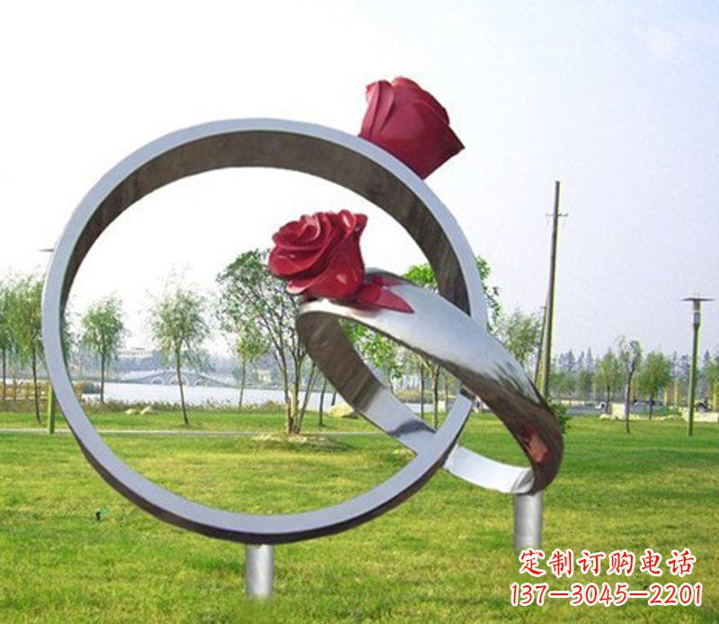 福建不锈钢玫瑰戒指雕塑