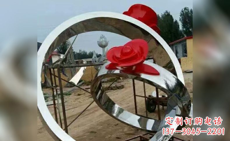福建不锈钢玫瑰花戒指雕塑