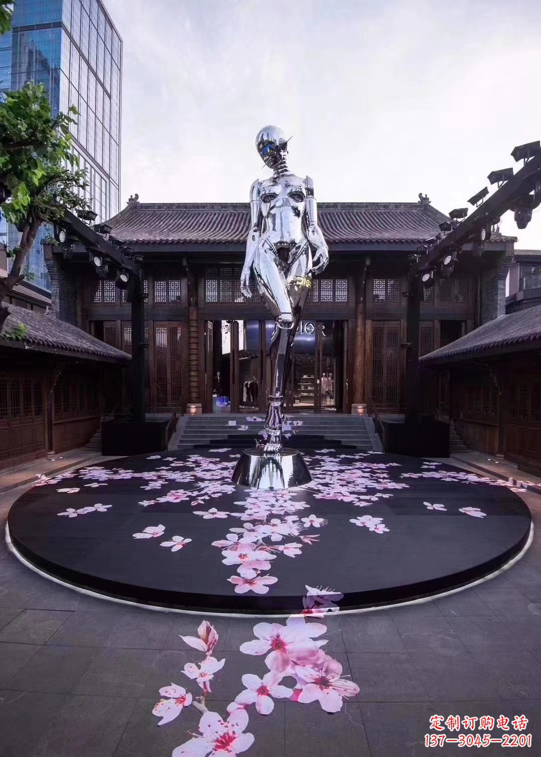 福建不锈钢美女雕塑 大型城市景观人物雕塑