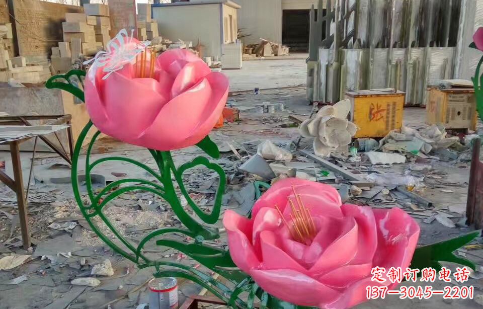 福建精美牡丹雕塑点缀景观