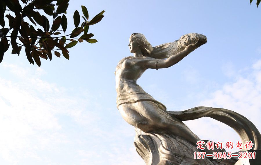 福建女娲传承中华神话的不锈钢雕塑