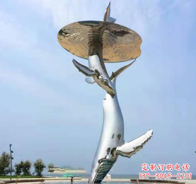 福建不锈钢抛光海豚雕塑