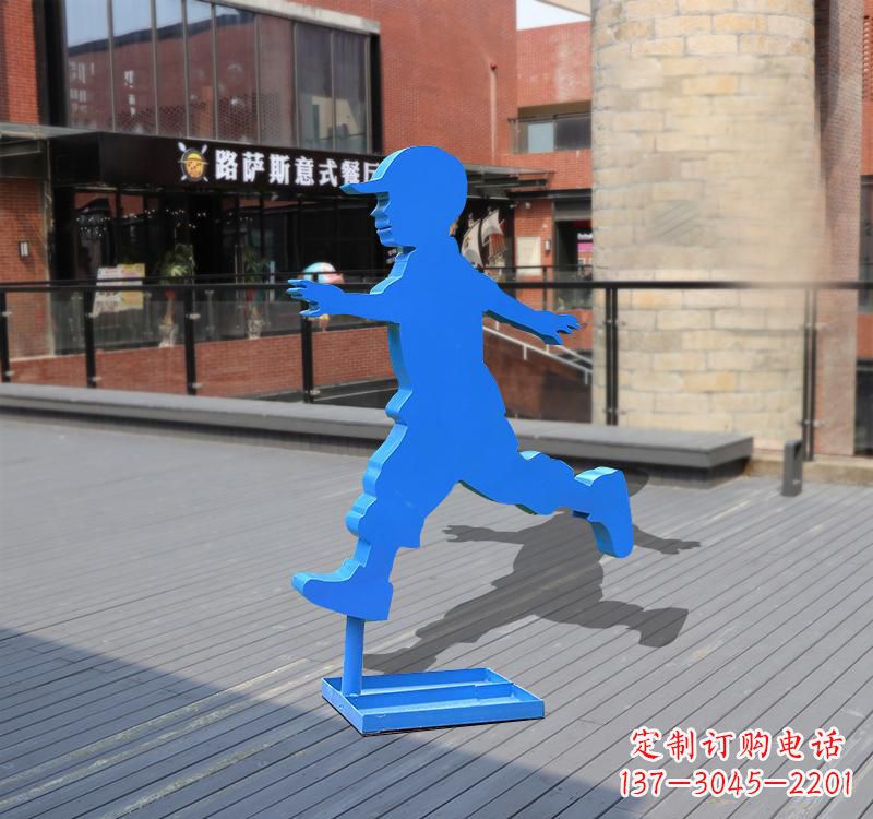 福建儿童雕塑不锈钢跑步儿童雕塑
