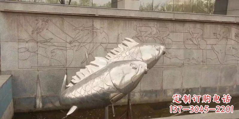 福建不锈钢鲤鱼雕塑精美的艺术品