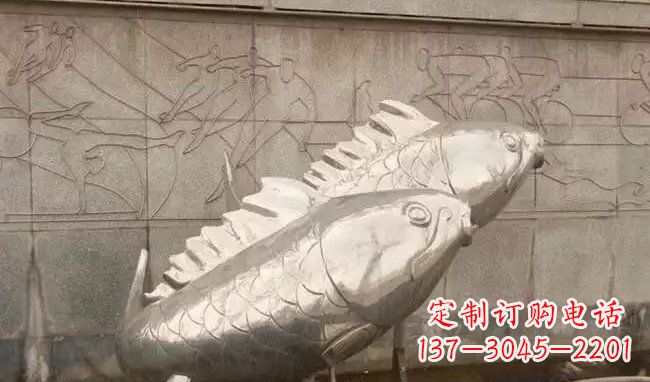 福建不锈钢喷泉鱼雕塑美丽装点城市