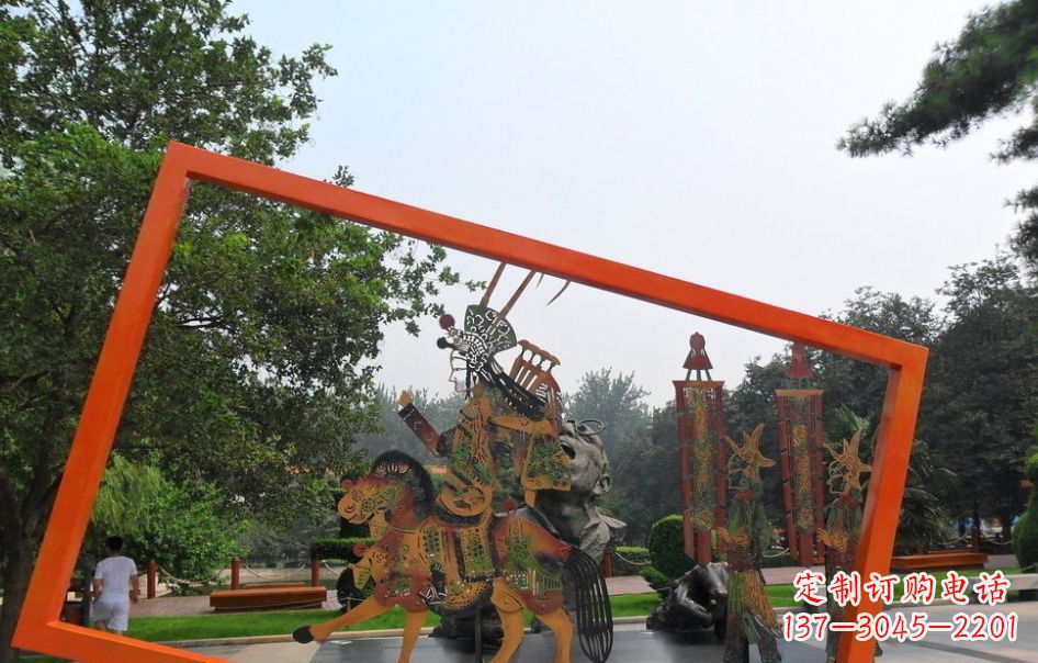 福建传承皮影戏——不锈钢皮影戏雕塑