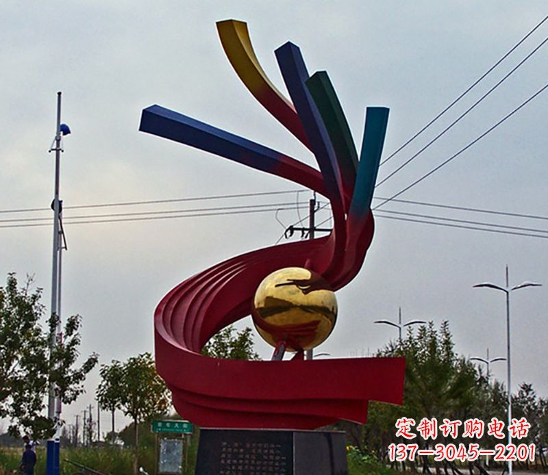 福建不锈钢飘带雕塑艺术与自然的完美结合