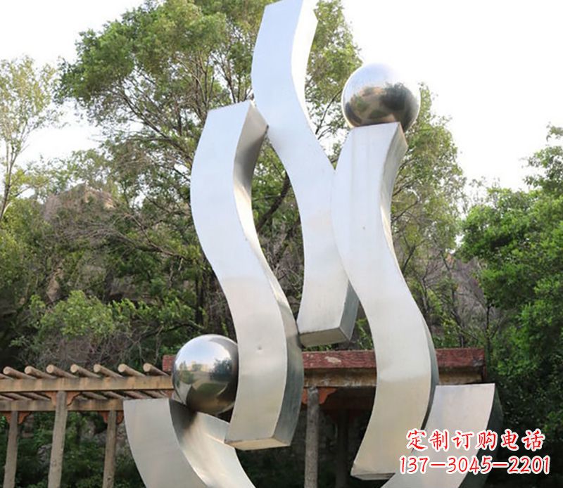 福建景观雕塑现代不锈钢飘带
