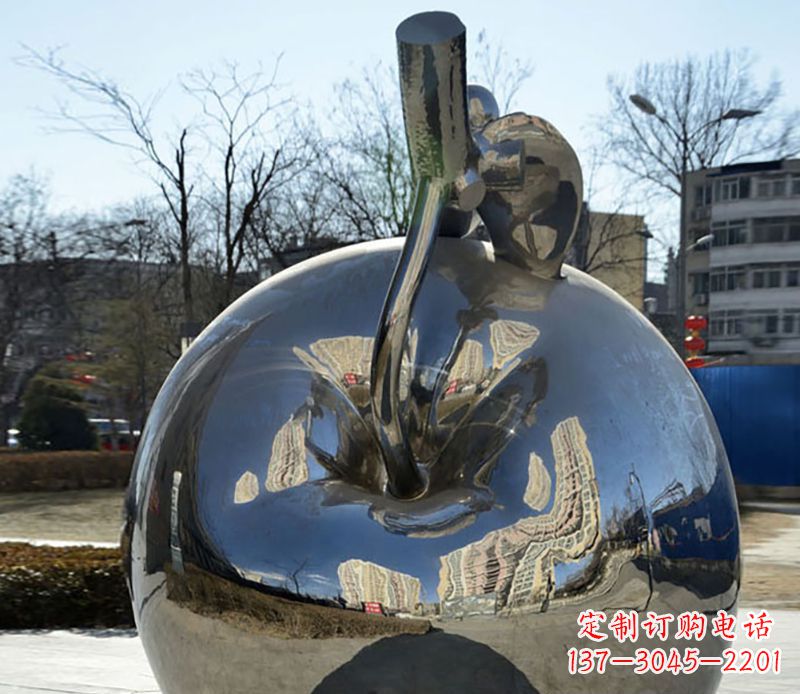 福建不锈钢苹果镜面雕塑精美绝伦
