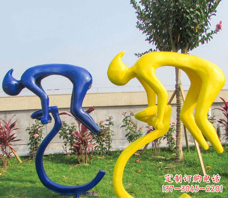 福建不锈钢骑自行车广场景观雕塑——给城市带来活力