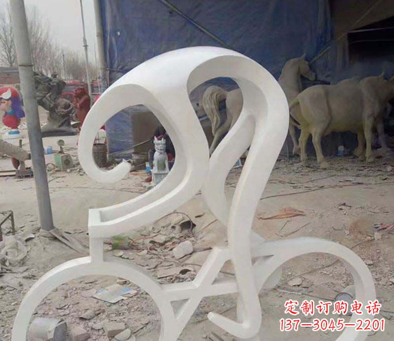福建不锈钢自行车雕塑——景观的点缀