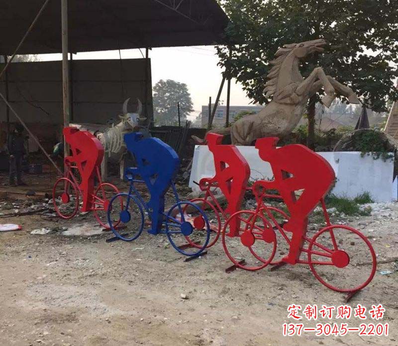 福建不锈钢骑自行车雕塑一种经典的艺术形式