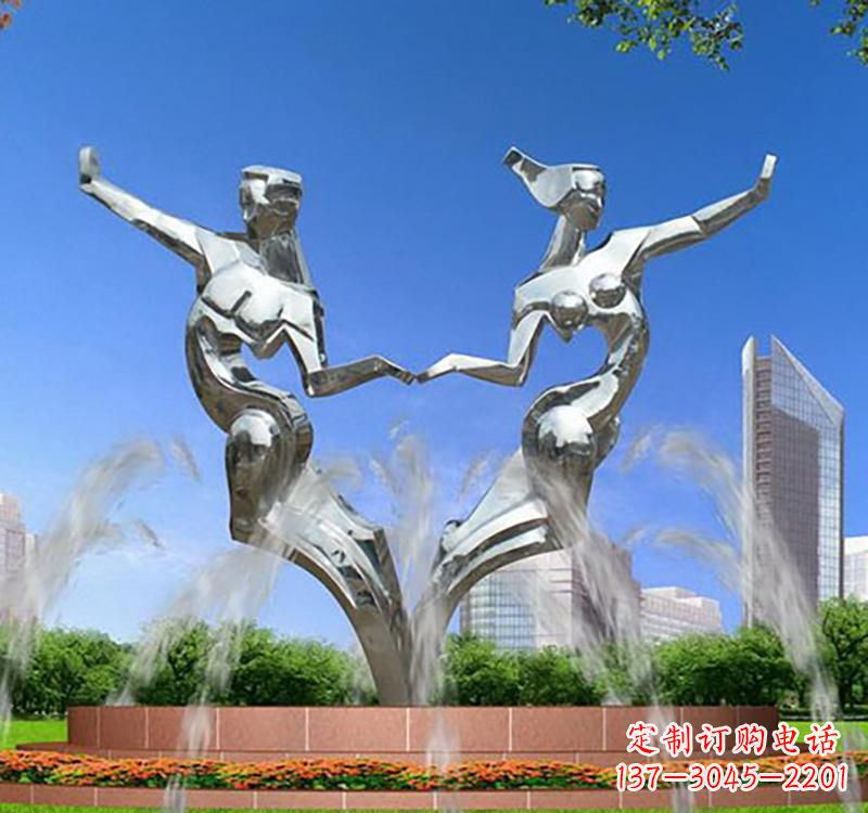 福建不锈钢情侣雕塑浪漫永恒的象征