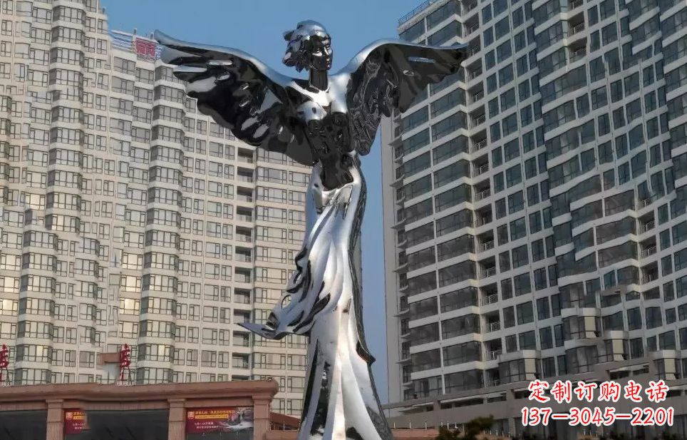 福建不锈钢天使雕塑传递着美丽与希望