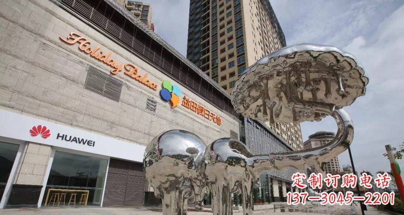 福建不锈钢门前的大象雕塑