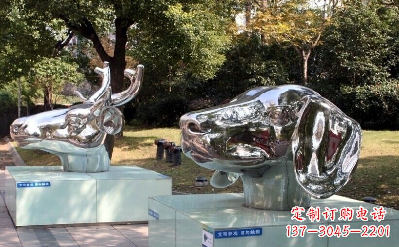 福建十二生肖头像景观雕塑