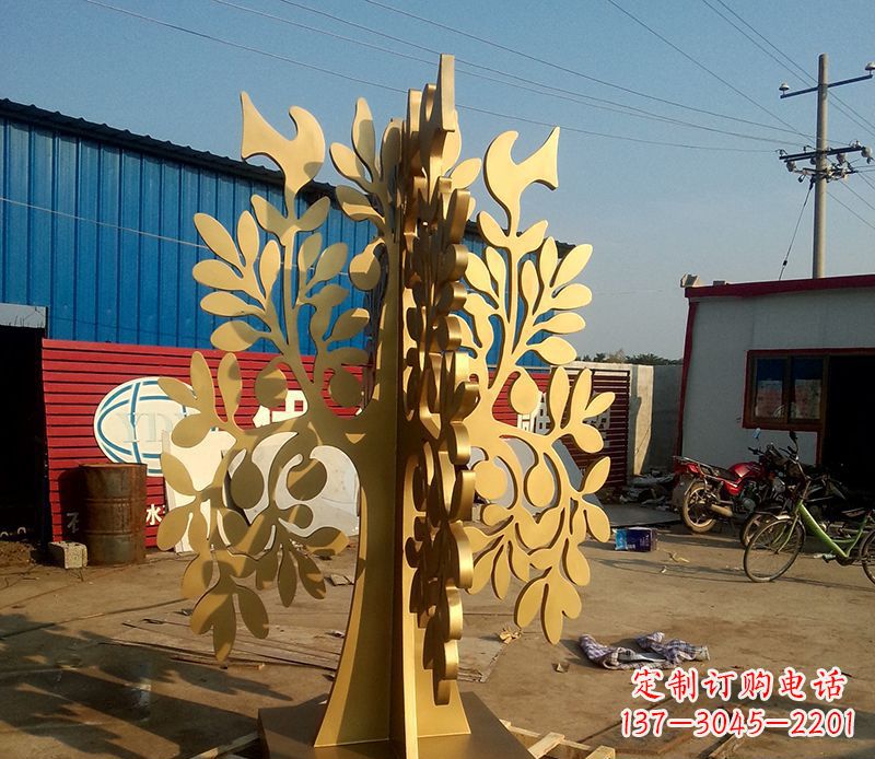 福建不锈钢树叶园林景观雕塑——美妙绝伦的艺术之作