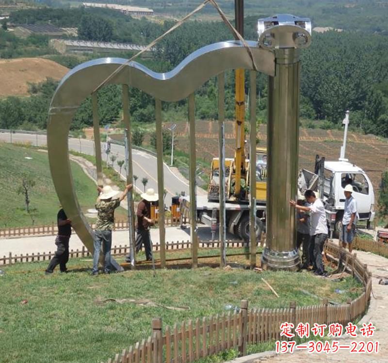 福建不锈钢竖琴雕塑
