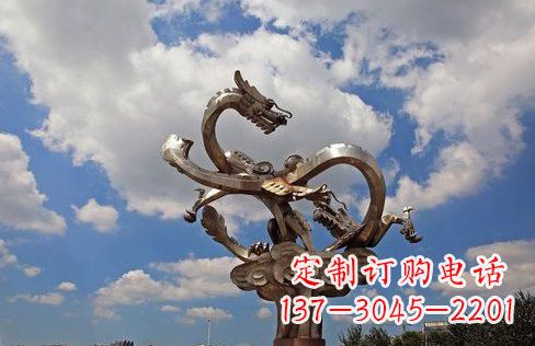 福建不锈钢双龙戏珠雕塑——千古传说的艺术瑰宝